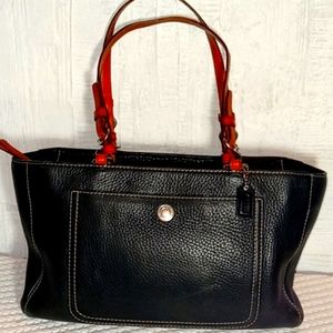 Beautiful black and brown leather Coach bag